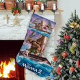 thumbnail image 1 of Moana 2 Tema: Calcetines de Navidad, fino lino blanco para colgar en escaleras y chimenea, decoración navideña para el hogar, regalo de Navidad. 45cm × 32cm, 1 of 5