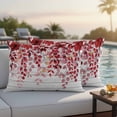 thumbnail image 6 of Outdoor Waterproof Pillow Covers Red Watercolor Eucalyptus Leaves Decorative Throw Pillow Protectors,Pillowcase Cushion Cases for Patio Sofa Garden Couch,20x12in,Pack of 2, 6 of 14