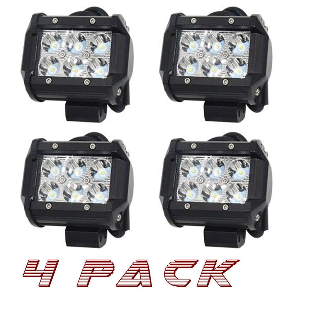 4X 3Inch 18W Led Work Light Offroad Cube Pods Spot Lamp For Jeep ATV UTV