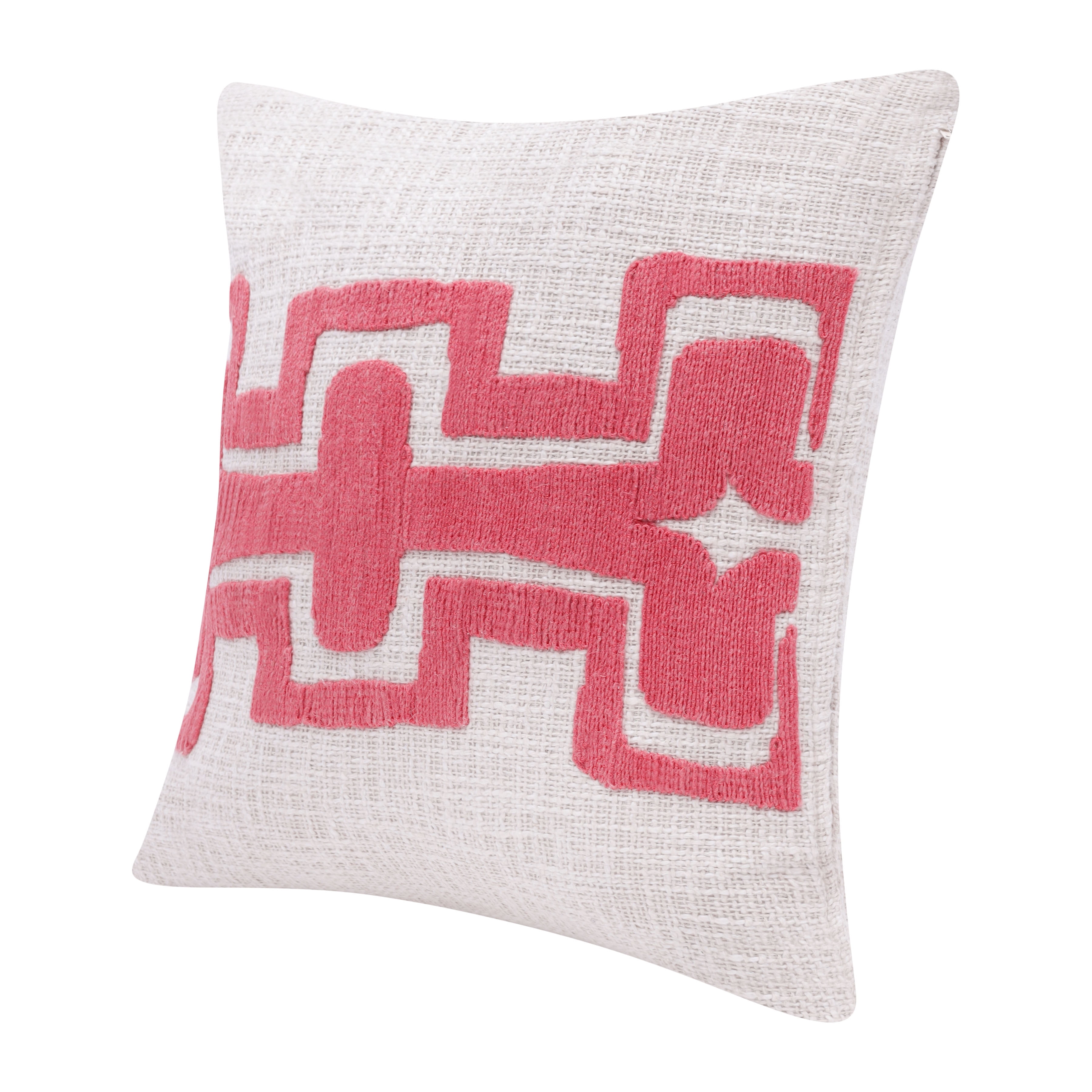 Harlow Hill Stacy Garcia 20" x 20" Coral/Ivory Geometric Cotton Blend Adult Decorative Throw Pillow Cover