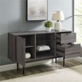 thumbnail image 5 of Contemporary Two-Tone Glass Shelf Sideboard in Slate Gray, 5 of 5
