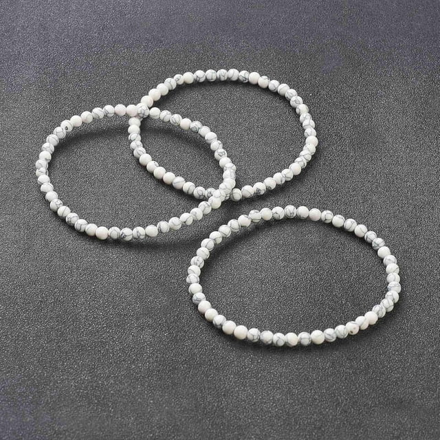 1 pulsera elástica con cuentas de howlita, moderna pulsera unisex multicapa para hombres y mujeres, regalos de fiesta, bisutería de moda.