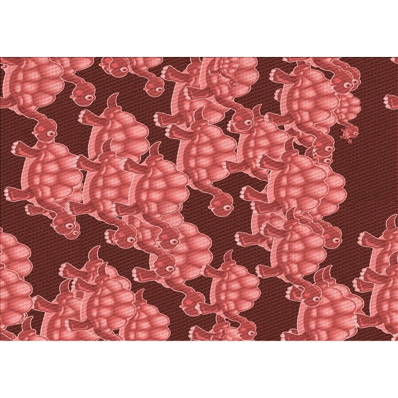 Ahgly Company Indoor Rectangle Patterned Bean Red Area Rugs, 8' x 12'