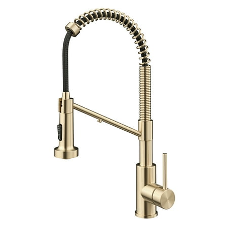 KRAUS Bolden 2-in-1 Commercial Style Pull Down Single Handle Water Filter Kitchen Faucet for Reverse Osmosis or Water Filtration System in Spot-Free Antique Champagne Bronze