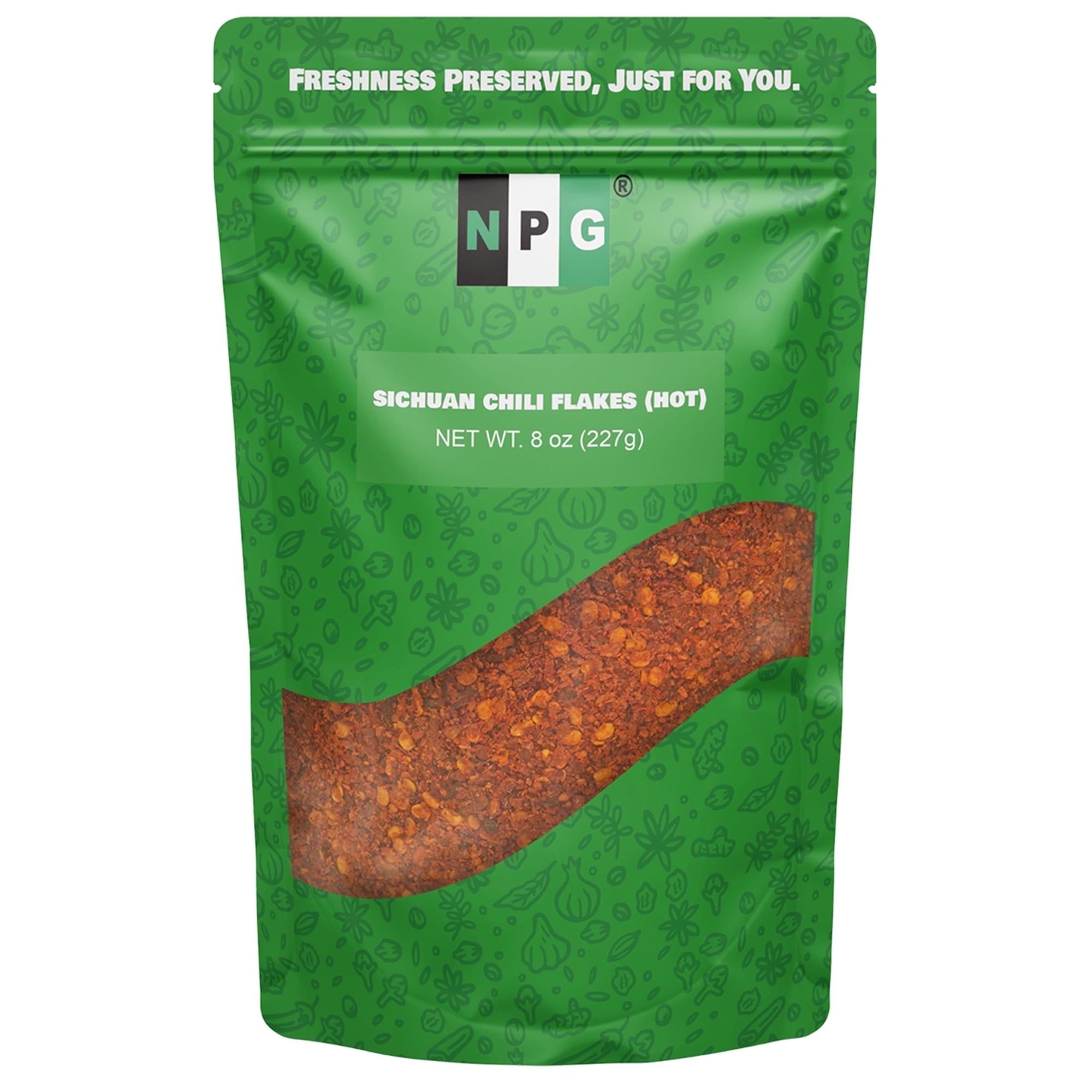 NPG Authentic Sichuan Chili Flakes 8 Ounces, Hot, Szechuan Crushed Red Pepper Flakes Bulk, Essential Spice Seasoning for Making Kimchi, Chili Oil, Stir-fry, Pizza