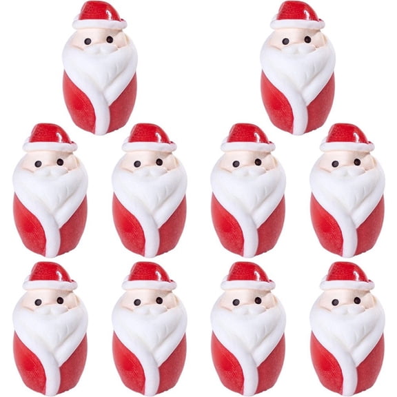 Yvsxxv 10-Piece Miniature Santa Claus Resin Figurine Set, Christmas Home Micro Landscape Decor, 0.51x0.83inch