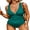 Green, variant on Scalloped V Neck One Piece Swimsuit for Womens Tummy Control Monikini Swimwear Adjustable Straps