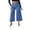 Blue, variant on FYDUU Womens Jeans Denim Pants Capri Jeans For Women Wide Leg High Waisted Pull On Stretchy Jeans Cropped Elastic Waist Denim Pants Trendy Fall Jeans