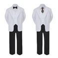 thumbnail image 2 of 6pc Baby Toddler Boy Teen Formal Black & White Suit Set Satin Necktie Sm-20, 2 of 4