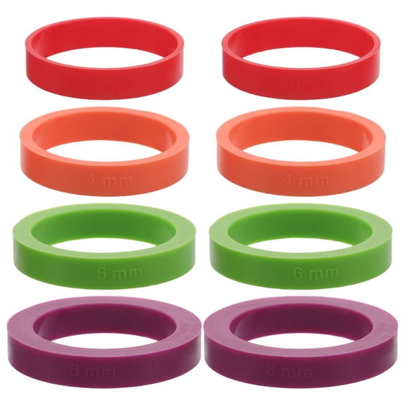 OFFIGAM 8-Piece Flexible Silicone Rolling Pin Bands Set for Precise Pasta Dough and Pastry Thickness Control Accessories