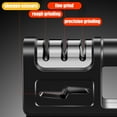 thumbnail image 4 of Handheld Knife Sharpener with 3-Stage Grinding, Scissor Slot, Non-Slip Base, and Hanging Storage for Kitchen Knives, 4 of 6