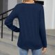 thumbnail image 5 of Blusa informal de manga larga y cuello en V para mujer: top de poliéster de color liso, estilo informal y moderno, tallas S-XXL para llevar a diario en otoño., 5 of 8