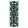 thumbnail image 1 of Vintage Floral Area Rug 2x6 Ft Washable - Non Slip Low Pile Carpet - Soft Durable Floor Rug for Living Room Nursery Office - Collapsible Stain Resistant Easy Clean - Green, 1 of 8