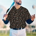 thumbnail image 5 of Lsque Flower Pattern On Black Pattern Mens Polo Golf Shirts Funny Graphics Shorts Sleeve Button Shirts Baseball T-shirt-3X-Large, 5 of 7