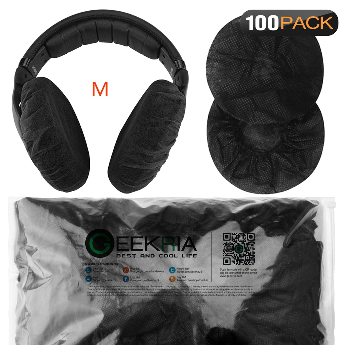 Geekria Stretchable Headphone Covers / Disposable Sanitary Earcup