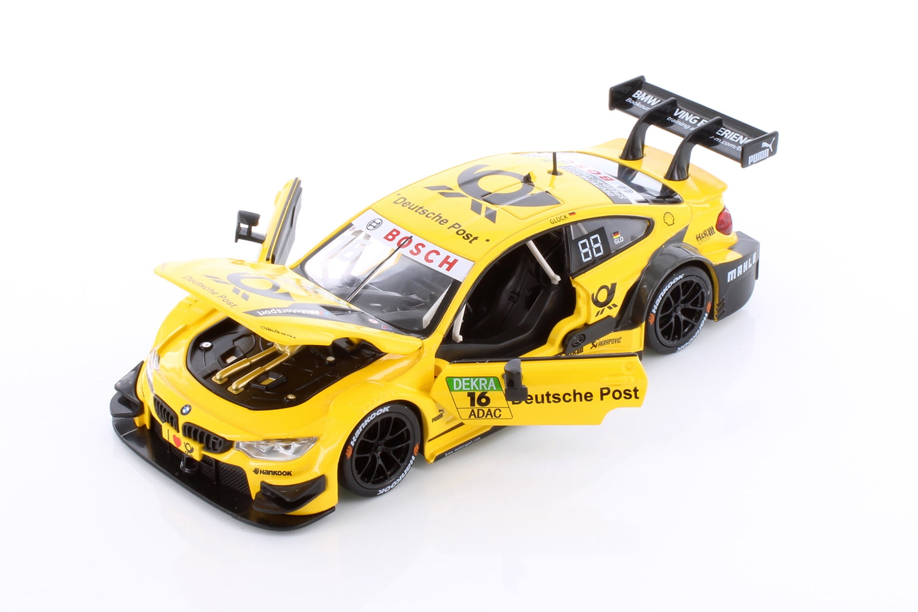 BMW M4 DTM, Yellow - Showcasts 68256YL - 1/24 Scale Diecast Model Car