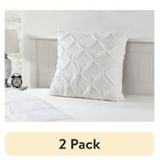 (2 pack) Mainstays White Pintuck Pleat Microfiber Sham, Euro Sham
