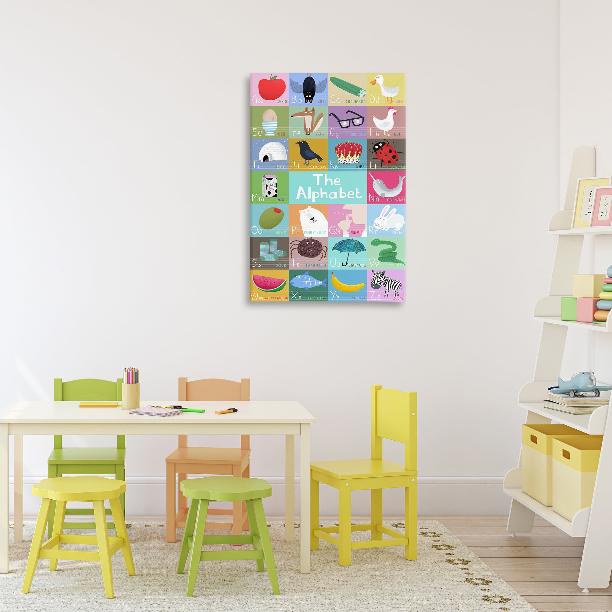 Stupell Industries First Words Alphabet Canvas Wall Art, design by Carla Daly
