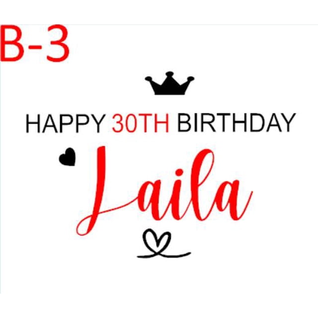 (Just Sticker) 1pc Gold Black Custom Balloon Sticker Happy Birthday Party Decor DIY Name Mother's Day Suit For 18"/24" Ballscolor-white Gao Jinjia LED