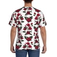 thumbnail image 3 of Bixox Men's Rose Flowers Printed Short Sleeve Skinny Athletic T-Shirt, 3 of 6
