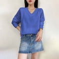 thumbnail image 2 of Women Sweaters, V Neck Sweaters for Women, Lightweight Knit Pullover Top, Long Sleeve Casual Fall Top for Everyday Style and Wear, 2 of 4