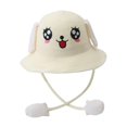 thumbnail image 3 of yuksok Bunny Straw Hat Cap Fashionable Cute Protection for Trips Dress up Commuting White, 3 of 9
