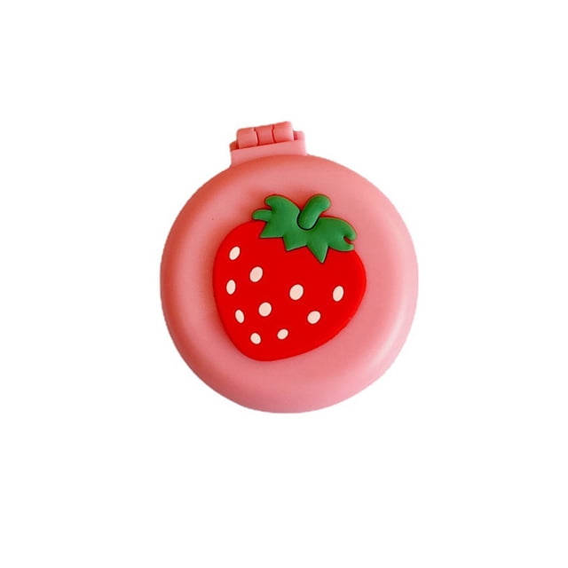 Minnieouse Peine de masaje de cabeza compacto de aire todo en para niña, cepillo de pelo de viaje, Mini maquillaje de belleza redondo, espejo de Cuidado del cabello fresa Minnieouse CE015360-02B
