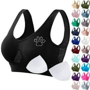 Vibrex Women Seamless Sports Bra Wirefree Yoga Bra With Removable Pads Everyday Basic Sleeping Bra