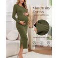 thumbnail image 3 of Women's Maternity Dresses Long Sleeve Sweater Dress Winter Pregnancy Clothes, 3 of 5