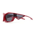 thumbnail image 3 of Unique Trendy 90s Sport Plastic Side Visor Wrap Around Sunglasses Red - Black, 3 of 4