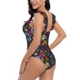 thumbnail image 5 of Yiaed Flowers And Birds Print Women's Ruffled One Piece Swimsuit V Neck Swimwear Slimming Monokini for Woman-Large, 5 of 8