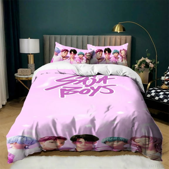 Movie Star KPop Bedding Duvet Cover Set 3pcs Light-Weight Quilt Cover Set Soft Breathable Bedding Set for All Season
