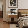 thumbnail image 5 of LuxenHome Faux Travertine Nightstand with Drawer and Open Shelf, MDF Wood Accent Side Table, 5 of 11