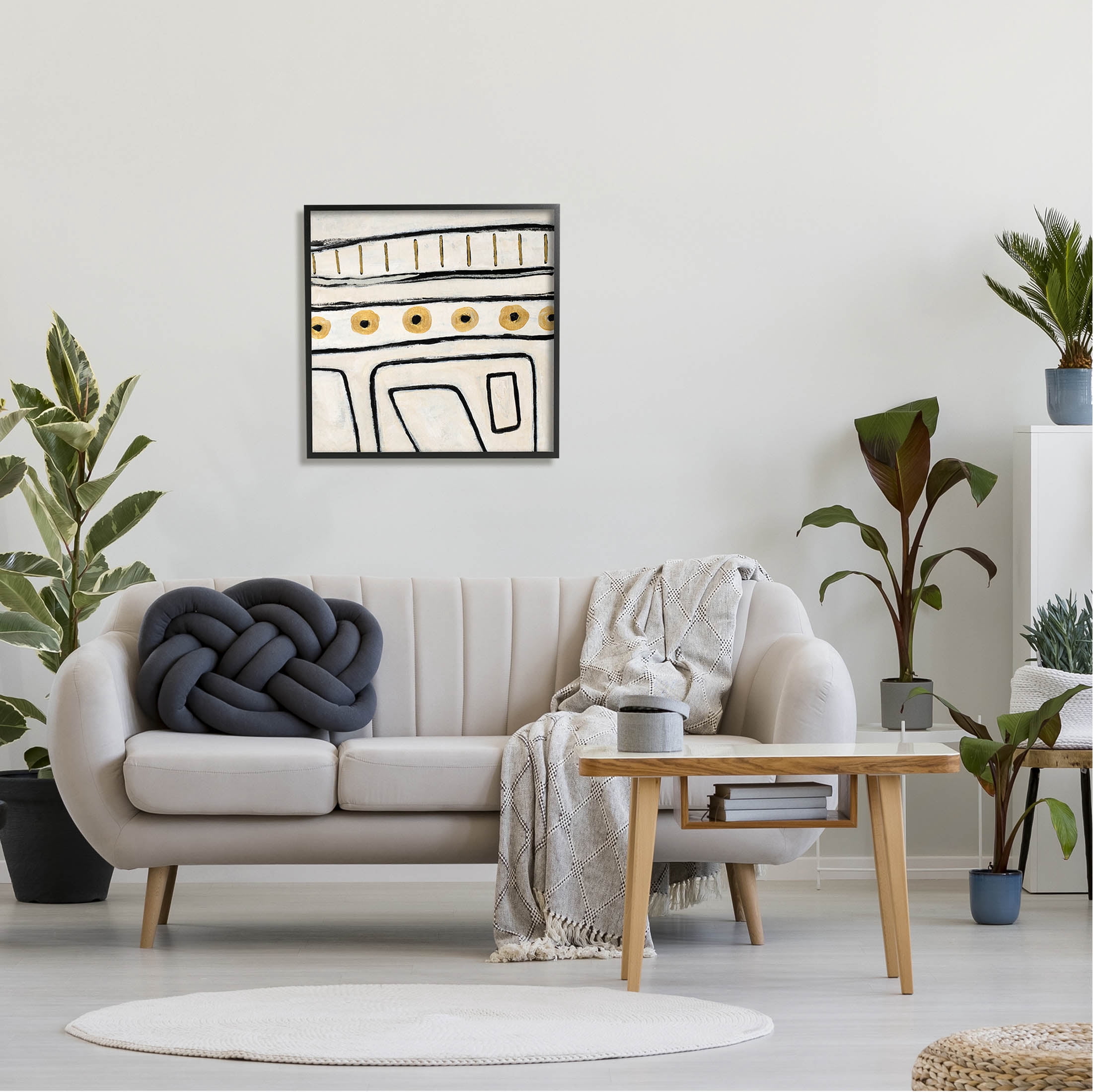 Stupell Industries Abstract Outline Shapes Pattern Painting Black Framed Art Print Wall Art, Design by Lanie Loreth
