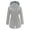 Grey, variant on Waterproof Trench Coat for Women, Drawstring Waist Hooded Windproof Jacket, Lightweight All-Weather Outerwear, 1 Piece, S-XXL, Plus Size Friendly