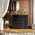 thumbnail image 7 of Dresser for Bedroom with 4 Storage Drawers, Small Dresser Chest of Fabric Drawers with Sturdy Steel Frame, Wood Top, Black, 7 of 7