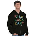 thumbnail image 5 of Funny Christmas Fa La La La Lazy Unisex Plus Size Zip Hoodie Brisco Brands 5X, 5 of 6
