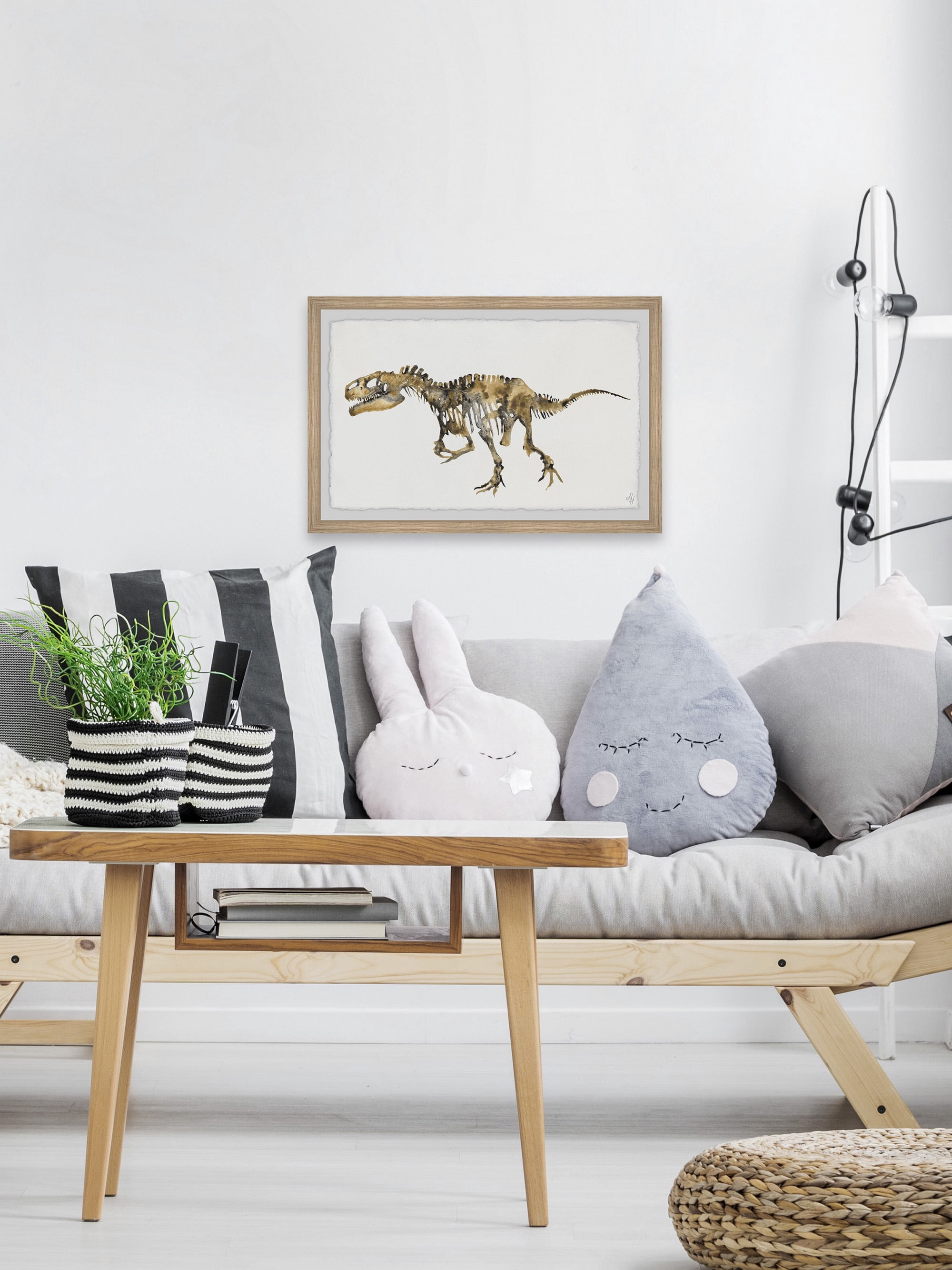 Marmont Hill Tyrant Lizard Skeleton Framed Wall Art, 24.00" x 1.50"