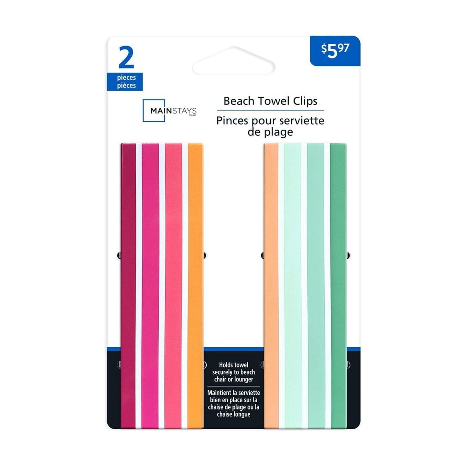 MS BEACH TOWEL CLIP - WARM STRIPE DESIGN