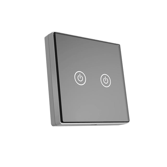 Interruptor de pared inteligente Sharpla de pantalla táctil con luz LED de panel de vidrio 2 canales