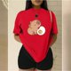 thumbnail image 3 of Playera Blusa De Capybara Comiendo Un Huevo Estrellado Capibara Ropa Para Mujer Divertida Color Rojo Talla Grande Marca Emil SaEs, 3 of 4