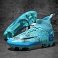 thumbnail image 2 of RURAN Men's Soccer Shoes with Non-Slip Spikes High-Tops Lace-Up Indoor Futsal TF Turf Cleats Sneaker, 2 of 9