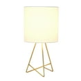 thumbnail image 2 of Creekwood Home Glamora 14" Modern Chic Wire Table Lamp, for Living Room, Bedroom, Home Décor, Gold with White Shade, 2 of 7
