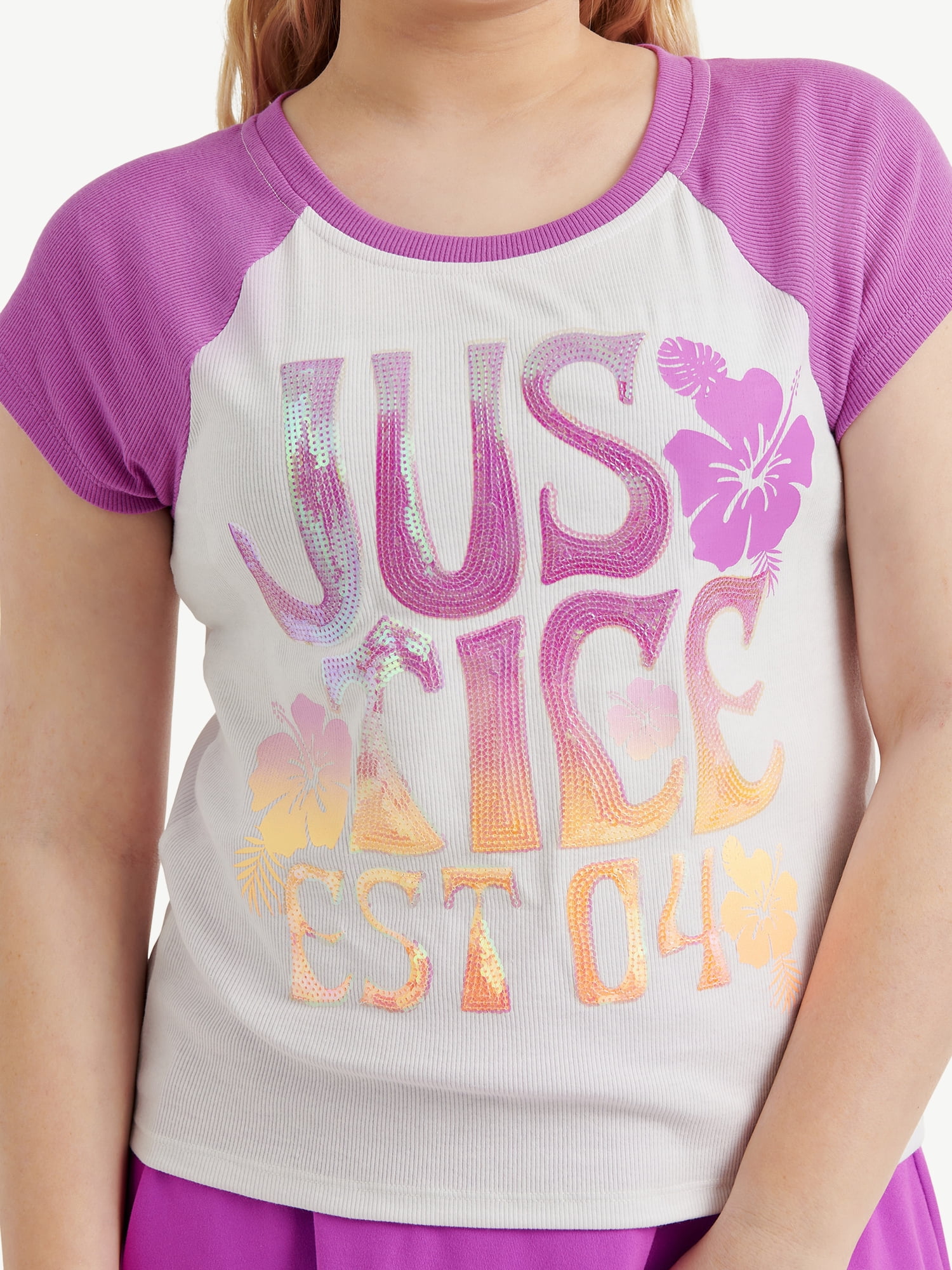 Justice Girls Colorblock Graphic T-Shirt, Sizes XS-XLP