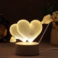 thumbnail image 5 of Wedding Anniversary Supplies USB Cable Home Decor Acrylic LED Night Lights 3D LED Light Rabbit Heart Love Luminous  Table Lamp 7, 5 of 8