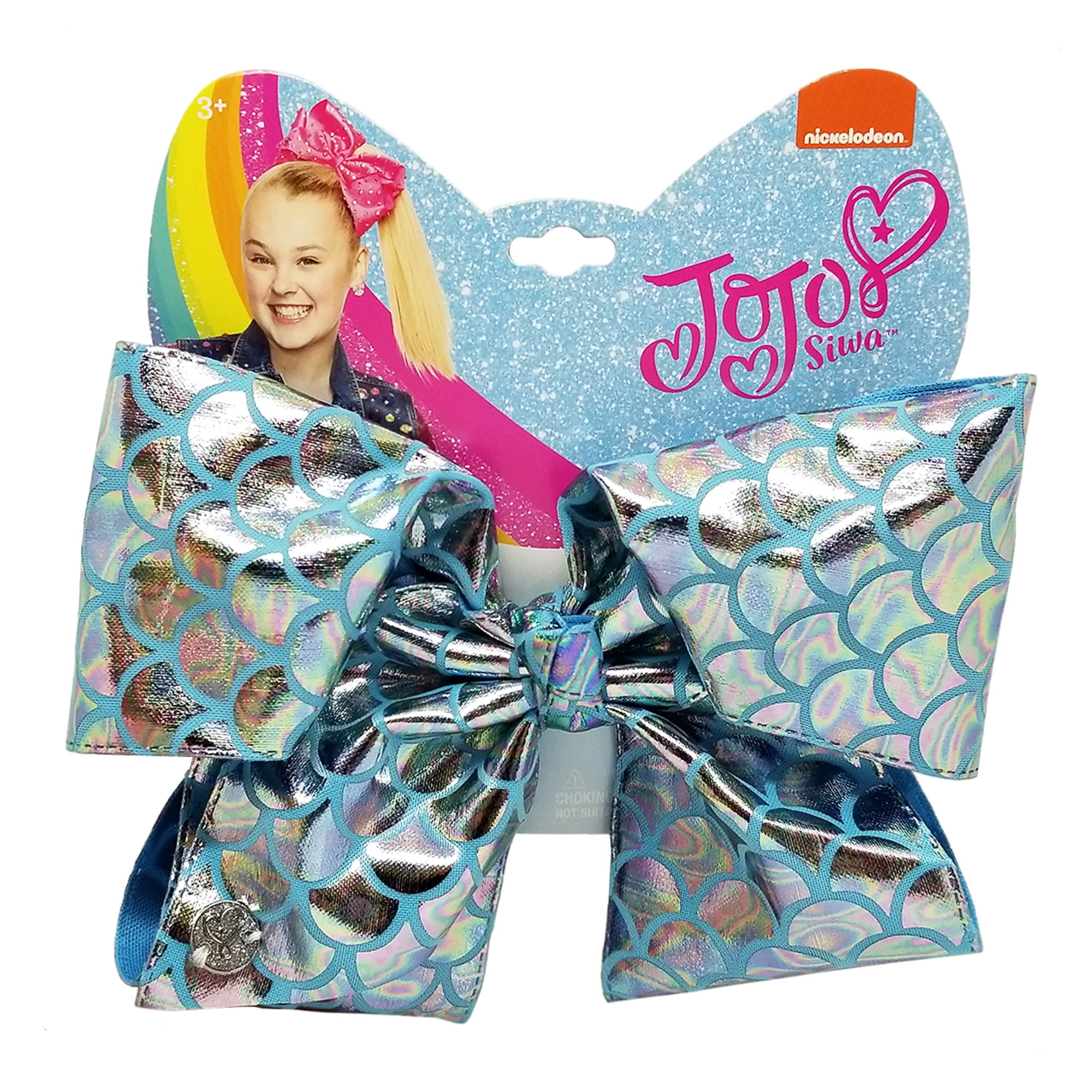 JoJo Siwa Large Cheer Hair Bow (Silver Metallic Mermaid) - Walmart.com