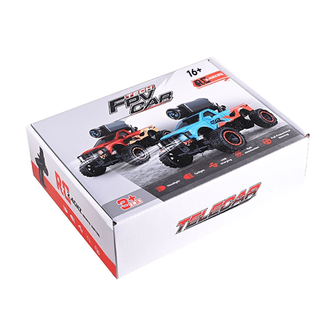 1/64 Scale FPV Mini RC Truck with WiFi HD Camera & APP + Remote Dual Control, 2.4G Full-Proportional RC Crawler with Display Screen, Gyro Stabilization & 3-Speed & Cruise Control - RTR