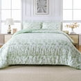 thumbnail image 1 of Floral Printed Queen Comforter Set with Sheets Lightweight Piece Bed in A Bag Comforter Set Vintage Yellow and Grey Flower Pattern Farmhouse Bedding Set, 1 of 8