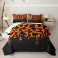 thumbnail image 2 of Manfei Vintage Cow Spot Quilt King 3 Pieces,Rustic Farm Animal King Coverlet Set,Black Orange,1 Bedspread and 2 Pillowcases, 2 of 7