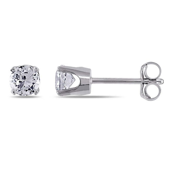 AMOUR Created White Sapphire Stud Earrings In 10K White Gold